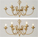 Modern Gold Chandelier for Dining Room 6 Lights Candle Chandelier Light Fixtures 26" Hanging Pendant Light Rustic Industria Chandeliers for Farmhouse Living Room Bedroom Foyer Entryway