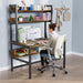 Computer Desk with Hutch, 47“W X 23.6" D Desk with Shelves, Tall Home Office Desk with Bookshelf, Metal Legs Study Table with Upper Storage Shelf for Study Writing/Workstation