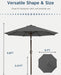 Patiokingdom Auto-Tilt 9FT Patio Umbrella Outdoor with 8 Sturdy Fiberglass Ribs,Market Table Umbrella for Pool,Backyard,Deck and Garden