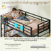 Black ExtraLongXL Over Twin Bunk Bed WithLEDLightingStorage