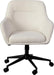 Rayna Swivel Task Chair with Flared Arms for Home Office in White Boucle with Oil Rubbed Bronze Frame