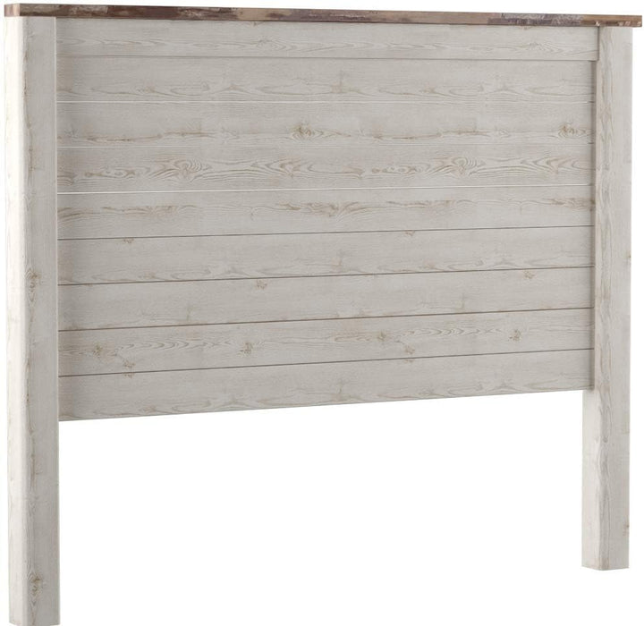Willowton Cottage Farmhouse Panel Headboard ONLY, Queen, Whitewash