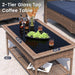 Patio Furniture Set 2 High-Back Swivel Chairs Conversation Set