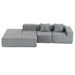 116.5 In. Straight Arm 4-Piece Boucle Fabric Sectional Sofa in Gray with 2 Pillows