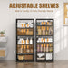 5 Tier Bookshelf, 55"Metal Display Book Shelf, Adjustable Bookcase | Black Bookshelf, Modern Utility Shelf, Tall Storage Shelves, Open Book Case for Office, Living Room, Kitchen, Study Room-23"W