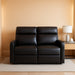 Manual Reclining Loveseat, Faux Leather Loveseat Recliner, Wall Hugger, Track Arms, Magazine Pockets, Manual Dual Recliners for Living Room/Office/Apartment, Easy Assembly, Espresso