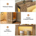 47" Console Table with Outlet, Farmhouse Entryway Table with Colorful LED Lights, Wooden Sofa Table with Unique Carved Design, Foyer Accent Table for Entrance, Hallway, Living Room Natural