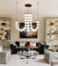 Modern Chandeliers LED Dimmable Light Acrylic Balls Ceiling Pendant Lighting for Living Room Dining Room Bedroom Adjustable Hanging Lights 70 Watts, Balck Lamp