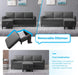 Dark Gray Linen Sectional Sofa Set with Storage