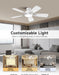 Ceiling Fans with Lights and Remote, 46 Inch Low Profile Ceiling Fan with Light, Flush Mount, Reversible, 3CCT, Dimmable White Modern Ceiling Fan for Bedroom, Living Room, Outdoor Patio