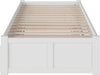Concord Twin Size Platform Bed with Footboard & Twin Trundle in White