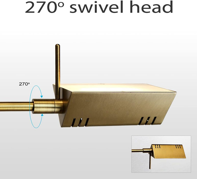 LED Pharmacy Table Lamp, Full Range Dimming, 12W LED, 360 Degree Swing Arms, Desk, Reading, Craft, Work Lamp, ETL Tested, Antique Brass (Gold)