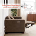 62.2'' Wall Hugger Power Loveseat Recliner Sofa with Adjustable Headrest and USB & Type C Dual Charge Ports for Living Room, Office (Fabric, HL198M1) (Coffee)