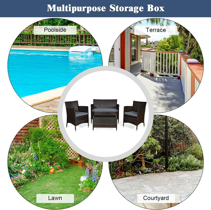 8PCS Rattan Patio Furniture Set