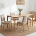 Mid-Century 63" Oak Color Dining Table with Curved Edges | Modern Solid Wood Legs Rectangular 6-Person Kitchen Table for Dining Room Living Room