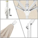 9' round Aluminum Market Umbrella, Crank Lift, Push Button Tilt, White Pole, Antique Beige Olefin