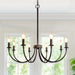 8-Light Black Chandeliers for Dining Room, Dining Room Light Fixtures, Farmhouse Candle Chandeliers for Kitchen, Living Room, Foyer, Entryway, Staircase