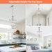 12.4" Brushed Nickel Lantern Chandeliers for Dining Room 4 Lights Farmhouse Geometric Cage Pendant Lighting Fixture Adjustable Height Hanging Lamp for Kitchen Island Entryway Living Room Foyer
