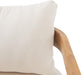 312395 Alfy Outdoor Club Chair with Cushions (Set of 2), Teak Finish, Beige