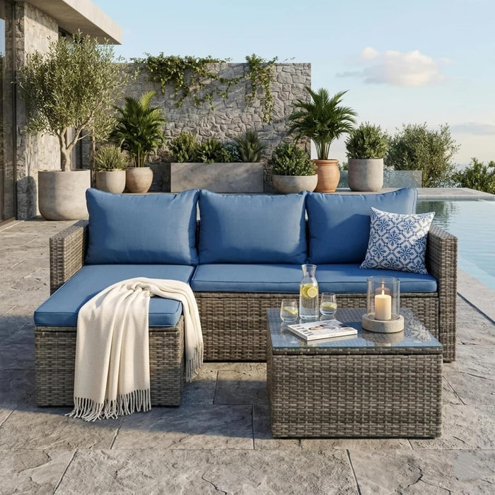 4-Piece PE Wicker Patio Set
