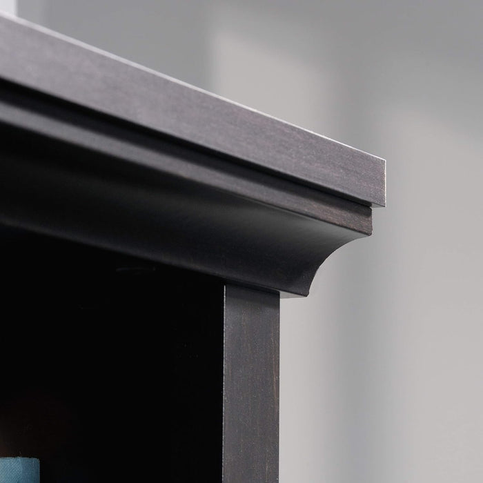 Select Book Shelf, Bookshelf with Storage, Library Bookcase with Doors and Adjustable Shelves, in Estate Black