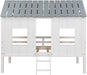 Twin Size White Loft Bed With Windows