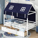White Twin Montessori House Bed Frame With Drawers