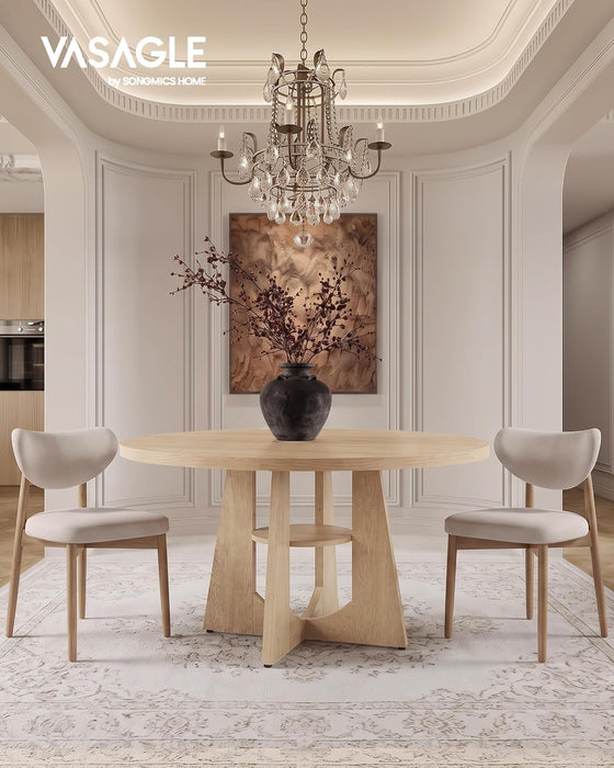 47-Inch round Dining Table for 4-6 People, Pedestal Kitchen Table