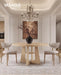 47-Inch round Dining Table for 4-6 People, Pedestal Kitchen Table
