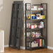 Vintage Multifunctional Folding Bookshelf, No-Assembly Plant Stand Storage Rack Shelves for Home Office (Gray, 5-Tier)
