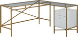 Harper Heights L-Desk, White Finish