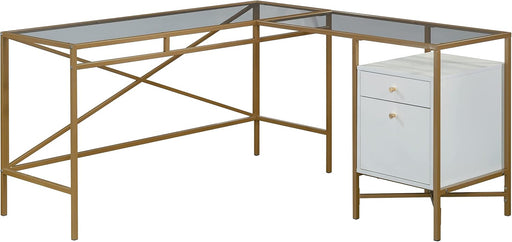 Harper Heights L-Desk, White Finish