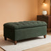 Home Decor Tufted Ainsley Button Storage Ottoman Bench with Hinged Lid Ottoman Bench with Storage for Living Room & Bedroom, Green Clover Fabric