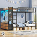 Rustic Brown UltraDurable FullOverFull Bunk Bed System