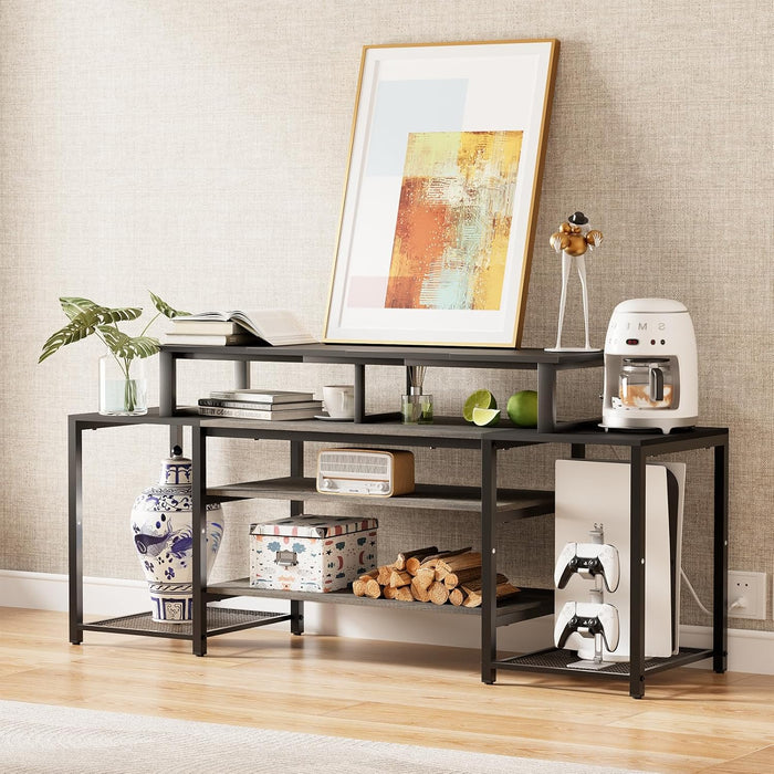 45" TV Riser for 32-60 Inch TV, TV Riser Stand Shelf, Tabletop TV Stand Riser, Computer Monitor Table for Home Living Room, Study Office (Black)