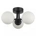 16 In. 3-Light Black Flush Mount Ceiling Light with Glass Globe Shades