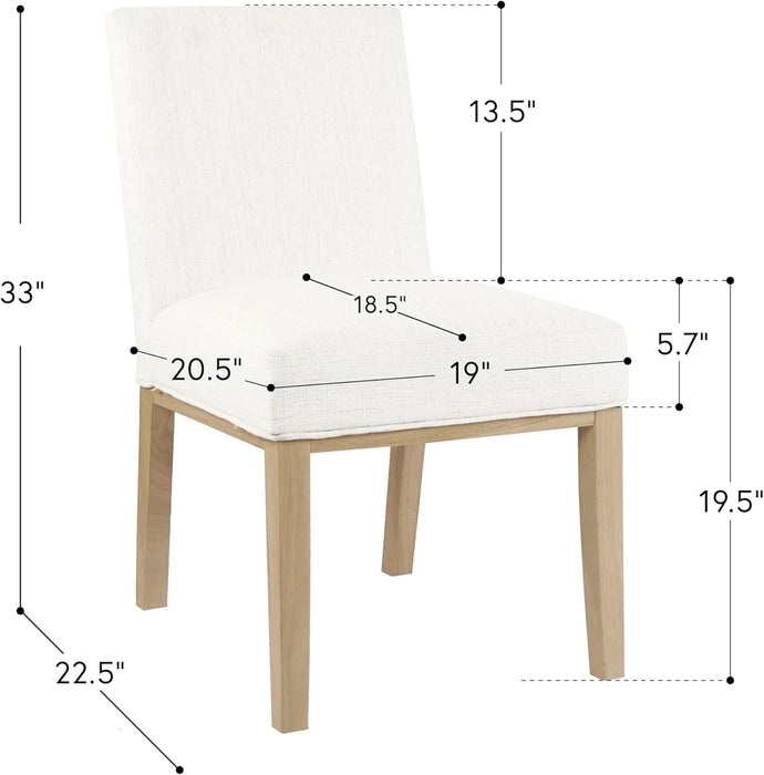 Kolbe Upholstered Dining Chair - Stain-Resistant Woven Fabric, 19.5" Seat Height, Ideal for 29-31 Inch Tables (Single Pack)