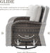 Patio Furniture Swivel Glider PE Wicker Chairs, Outdoor Swivel Rocker Seating with Cushions for Porch Deck Balcony, Brown/Beige