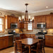 Round Rustic Farmhouse Ceiling Chandelier With Fauxwood
