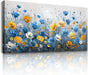Floral Wall Art, Large Wall Art, Botanical Wall Decor, Blue and Yellow Wildflowers Art Prints, Modern Elegant Pictures for Living Room Bedroom Bathroom Kitchen Office Decorations 20"X40"