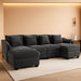 107Inch Cloud UShaped Sofa Grey Removable PillowCovers