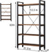 Five Tier Antique Industrial Etagere Bookshelf Brownstone