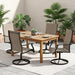 Patio Chairs Set of 4, Outdoor Swivel Chairs Set of 4, Brown