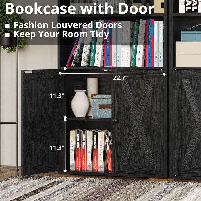 70-Inch Tall Industrial-Grade 6-Shelf Bookcases With Doors
