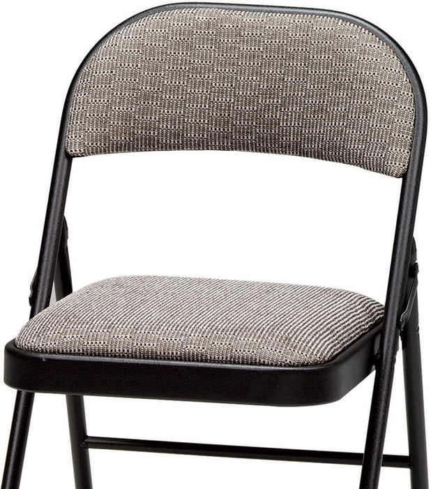 4 Pack Padded Folding Chairs, Cushioned Metal Fabric Foldable Chair, Black