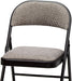 4 Pack Padded Folding Chairs, Cushioned Metal Fabric Foldable Chair, Black