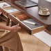 Solid Wood Writing Desk with 2 Drawers Home Office Computer Table