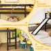 Twin Size Low Sturdy Loft Bed with Slide Wood