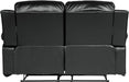 Manual Recliner Loveseat - Black Faux Leather