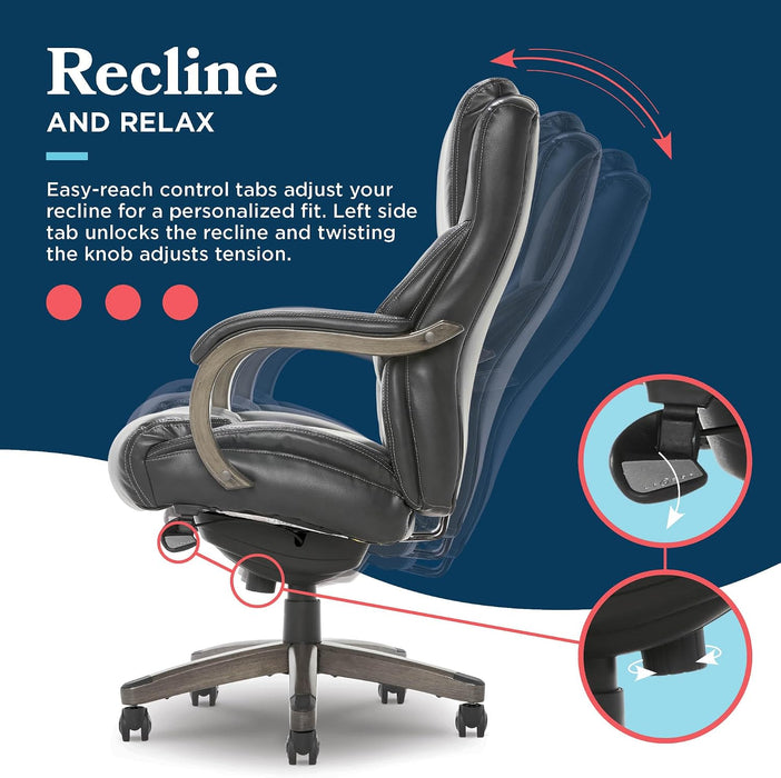 La-Z-Boy Big and Tall Executive Office Chair Lumbar Support, Leather Chair
